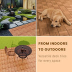 Solid Acacia Wood Interlocking Deck Tiles Snap Together Floor - Image 5