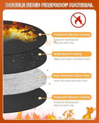 36" Round Fireproof Grill Mat for Deck & Patio, Double-Sided Silicone Coated - Image 5