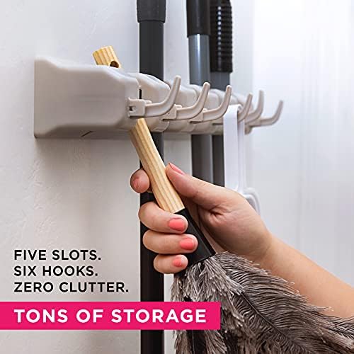 Broom Holder Wall Mount, Mop and Broom Organizer – Wall Mounted Broom Rack & - Image 2