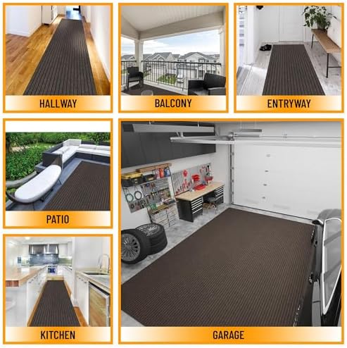 Ottomanson 2x8 Runner Rug, Non-Slip Dirt Trapper Indoor Outdoor Door Mat - Image 4
