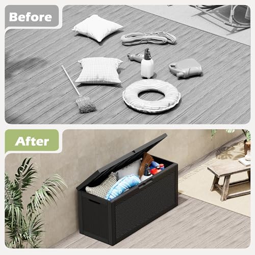 KAMABOKO Outdoor Storage Box, 65 Gallon Deck Box Outdoor Waterproof - Image 6