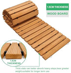 RELIANCER 12' Wooden Garden Pathway, Weather-Resistant Roll Out Cedar Walkway - Image 3