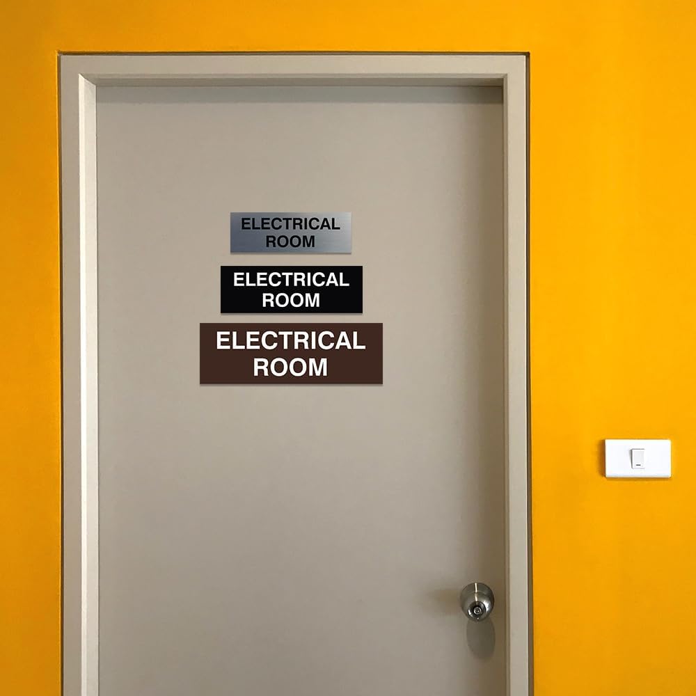 All Quality Basic Electrical Room Sign | Durable Construction | Building Safety - Lt Gray - Small (5 Pack)