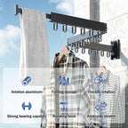 HEILAIYI Clothes Drying Rack, Laundry Drying Rack, Wall Mounted Clothes Rack - Image 3