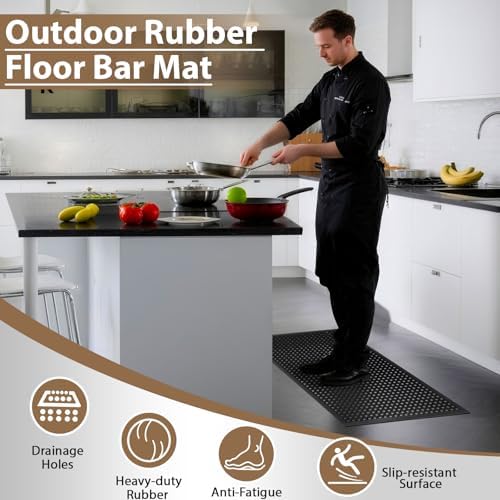 Restaurant Anti Fatigue Mat, Outdoor Rubber Floor Bar Mat - Image 3