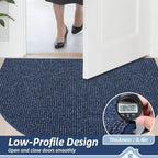 BEQHAUSE Dirt Trapper Door Mat 17" x 30" Half Circle Non Slip Rugs - Image 5
