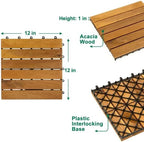 10 Pack Interlocking Deck Tiles, Weather Resistant Outdoor Flooring - Image 2