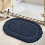 Color&Geometry Oval Blue Bathroom Rugs 36x24, Extra Soft Absorbent Microfiber by COLORG