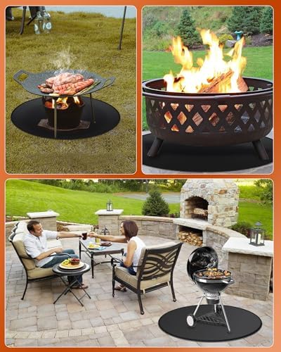 36" Round Fireproof Grill Mat for Deck & Patio, Double-Sided Silicone Coated - Image 7