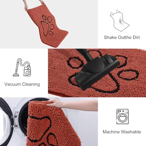 Smiry Dog Door Mat for Muddy Paws, Absorbent Non Slip Dirt Trapper - Image 6
