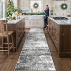 Washable 12ft Kitchen Area Rug: Abstract Entryway Rug Runner Soft Bedroom by HYHAOYUNLAI