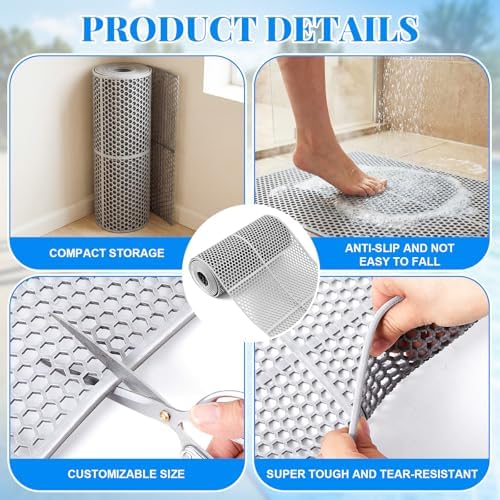 Tinideya 1 Roll Drainage Pool Floor Mat, Non Slip PVC Swimming Pool Mat - Image 4