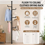 Floor to Ceiling Clothes Drying Rack, Adjustable Tension Pole Laundry Rack - Image 2