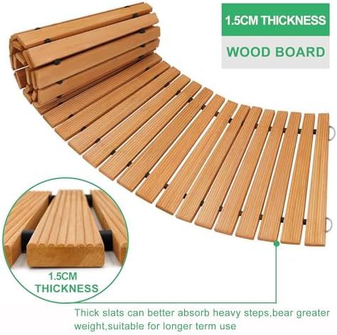 RELIANCER 6' Wooden Garden Pathway, Weather-Resistant Roll Out Cedar Walkway - Image 3