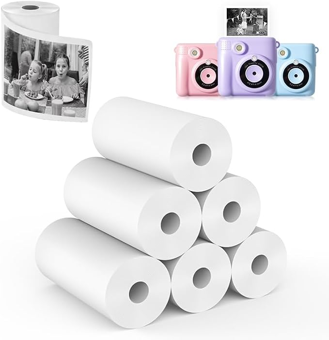 6 Rolls Kids Camera Instant Print Paper Refill-Popikcal Thermal Printer Camera by Unknown