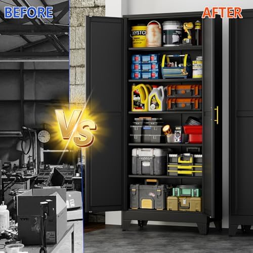 GAIOUS 75''Tall Metal Garage Storage Cabinet, File Cabinet - Image 6