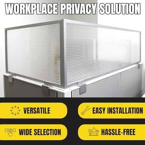 OBEX Screen Extender Polycarbonate Desk Privacy Panel & Divider for Office Cubicle, 12" x 72", Translucent