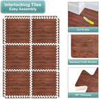 Sorbus Interlocking Wood Grain Foam Floor Tiles - Image 6