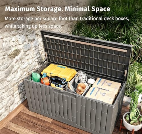 LAUSAINT HOME 120 Gallon Resin Deck Box, Package Delivery Box - Image 5