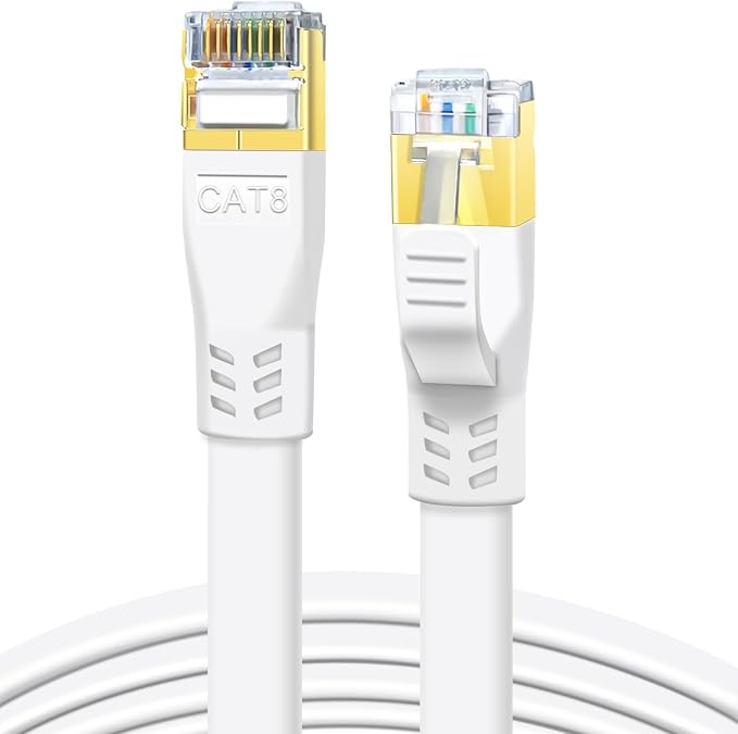 DDMALL CAT 8 Flat Ethernet Cable, 1.5ft 3ft 6ft 10ft 15ft 20ft 25ft 30ft 40ft by DDMALL