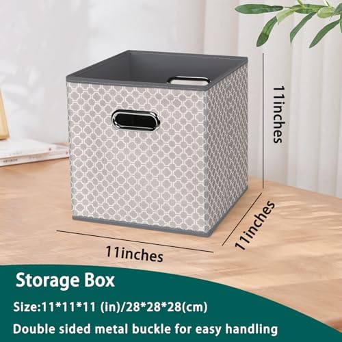 Black Foldable Storage Cubes Bins, Fabric Storage Box Cubes Organizer Baskets - Image 2