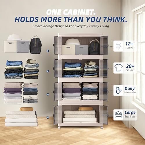 SAILUN 464Qt Stackable Storage Bins, Storage Cabinet a Lid - Image 5
