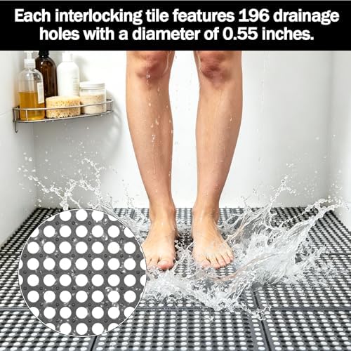 30Pcs Interlocking Drainage Floor Tiles, Modular Interlocking Floor Mats - Image 6