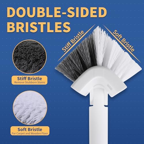 BOOMJOY Grout Brush with Long Handle, Double-Sided with V-Shape Stiff Bristles - Image 3
