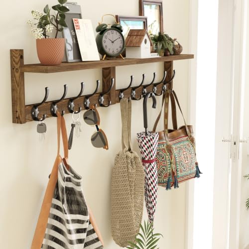AMBIRD 34.2 inch Wooden Extra-Long Wall Hook Rack - Image 2