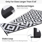 Smiry Outdoor Rug 8x10 ft Waterproof Reversible Boho Mat - Image 4