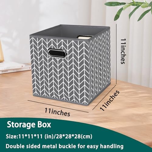 Black Foldable Storage Cubes Bins, Fabric Storage Box Cubes Organizer Baskets - Image 2