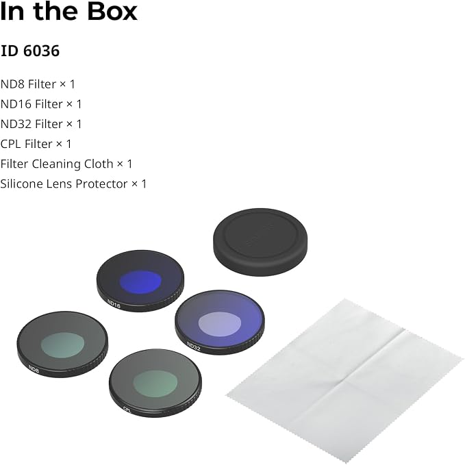 SmallRig Threaded Filter Kit for DJI Osmo Action 6, 4 Pack CPL ND8 ND16 ND32 - Image 8