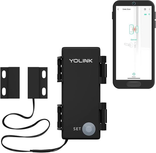 YOLINK LoRa Smart Outdoor Contact Sensor, Gate & Shed Door Sensor, Universal by YoLink