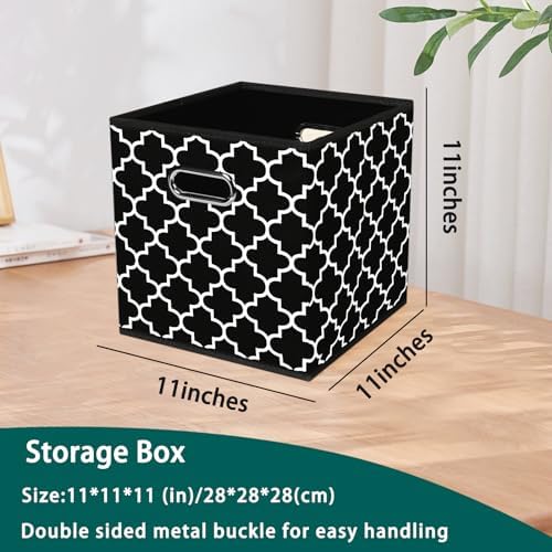 Black Foldable Storage Cubes Bins, Fabric Storage Box Cubes Organizer Baskets - Image 2