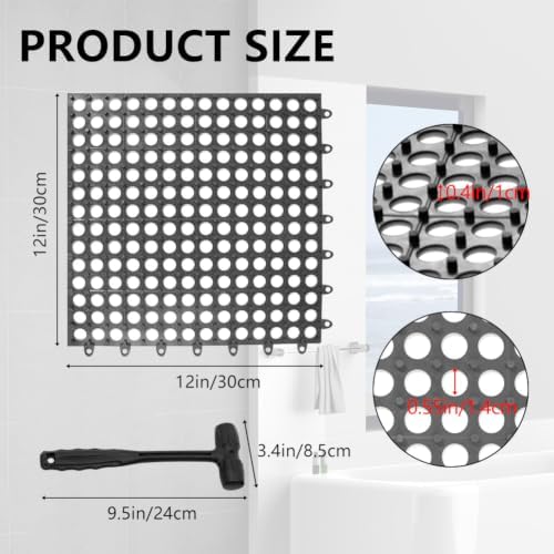 30 Pack Drainage Interlocking Tiles, Modular Interlocking Floor Tiles - Image 2