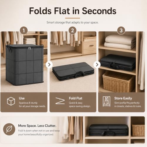 210L Spacious Moving Storage Bin, Large Zippered Fabric Organizer - Image 5