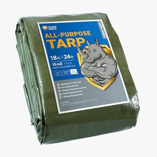 GUARD SHIELD Heavy Duty Tarp 18x24 Feet Green Multi Purpose Thick Waterproof by GUARDSHIELD