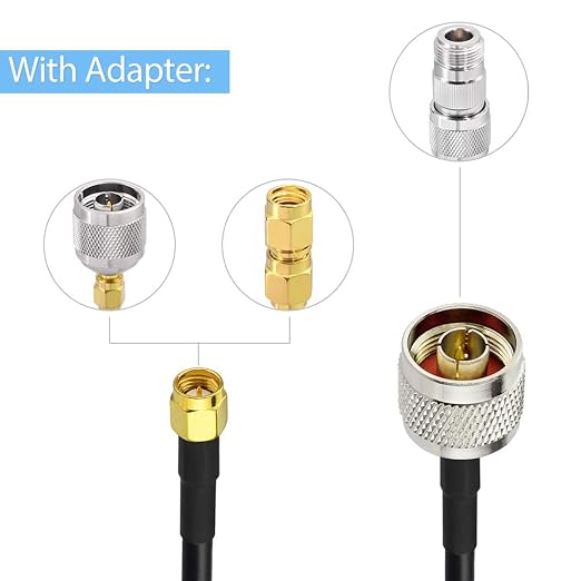 Superbat SMA Male to N Male RF Coaxial Coax Cable 25ft + 3pcs SMA to N - Image 5