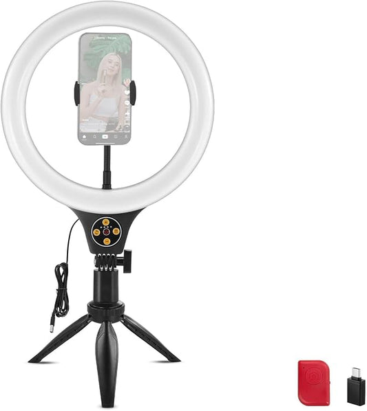 NEEWER Entry Level Version 10.5" Desk Ring Light w Tripod Stand/Phone Holder by Neewer