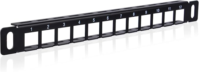 GeeekPi 10 inch 0.5U 12 Port Blank Keystone Patch Panel by GeeekPi