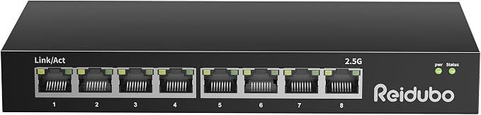 Ethernet Switch Unmanaged, 8 Port 2.5gb Switch, 60Gbps Switching Capacity by ReiduboSecurityPoECameraSwitch