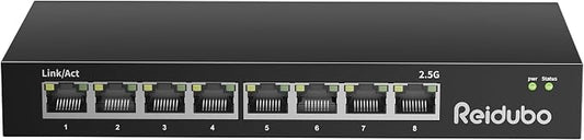 Ethernet Switch Unmanaged, 8 Port 2.5gb Switch, 60Gbps Switching Capacity by ReiduboSecurityPoECameraSwitch