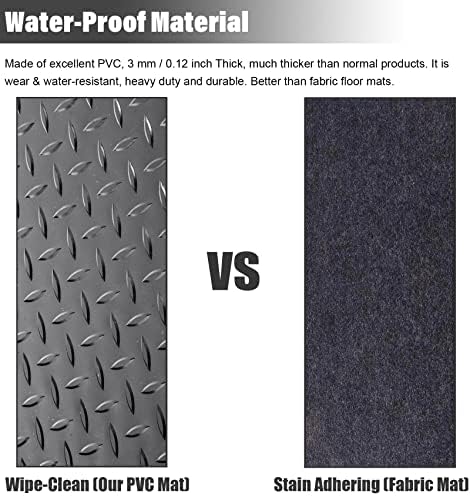 Large Rubber Outdoor Mat for Patio Balcony Waterproof, Heavy Duty Diamond Plate - Image 2