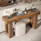 Tribesigns 63-Inch Long Console Table, Wooden Rectangular Sofa Table Behind The - Image 5