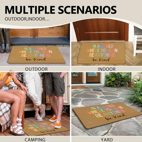 Boho Classroom Coir Door Mats Outdoor, in a World Where You Can Be Anything Be - Image 7