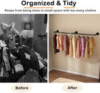 Wall Mounted Clothes Rack, 60in Industrial Pipe Clothing Rack - Image 2