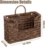 Set of 2 Magazine Holder Wall Basket Water Hyacinth Woven Mail Organizer - Image 2