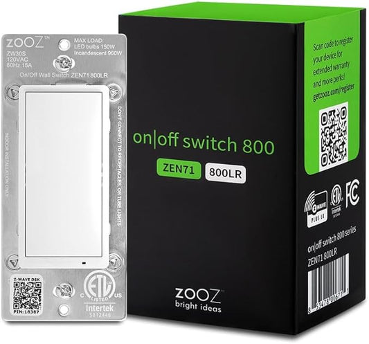 Zooz 800 Series Z-Wave Long Range On/Off Switch ZEN71 800LR by ZOOZ
