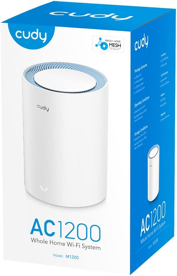 Cudy M1200 1-Pack AC1200 Whole Home Mesh WiFi System, 2.4GHz 5GHz Dual Band - Image 8