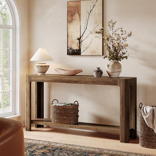 Tribesigns 63 Inch Entryway Console Table, 2-Tier Farmhouse Narrow Sofa Table - Image 4